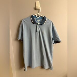 Tom Tailor Men’s XXL Blue Polo Shirt Striped Collar Cotton Classic Fit